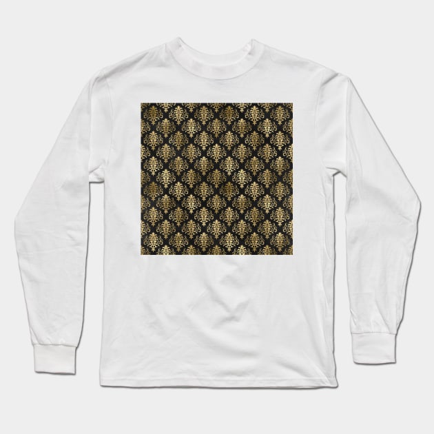 Floral Artistic Gold On Long Sleeve T-Shirt by Alvd Design